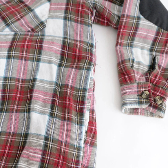 Vintage Dickies Red And Green Plaid Quilt Lined Outdoor Button Up Shacket Large - Picture 6 of 12